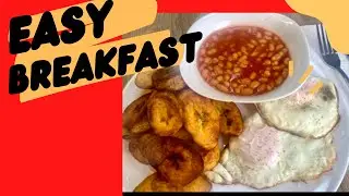 Fried Ripe Plantains and Eggs Breakfast