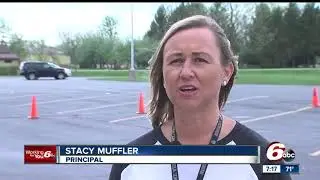Kids at Fortville Elementary School celebrate the month of May with a little racing