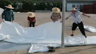 East Cover Double Truss Fabric Building 30'x40'x20' Assembly