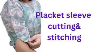 Elbow placket sleeve design cutting and stitching for beginners tutorial #sleevecutting #tailoring 