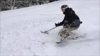 Stephani Victor shredding on the DynAccess Hydra monoski