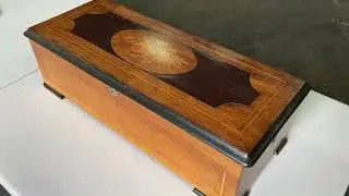 #315 &bull; Swiss Cylinder Music Box Decorative Wood Hand Crank - 09/30/24