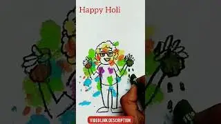Creating a Vibrant Holi Scenery: Tips and Tricks for Drawing #shortsvideo #holispecial #viralart