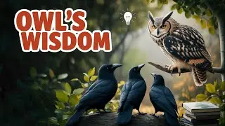 Wise Old Owl Teaches Crow: Lessons in Wisdom & Growth?