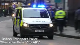 British Transport Police Armed Response Vehicle Mercedes Vito responding on lights and sirens