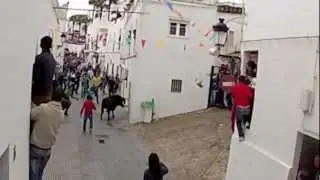 Girls film the Bull Run in Vejer de la Frontera 2013