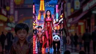 Disney Princesses and their Sons  | Paris Edition #disney #princess #aiart #shorts