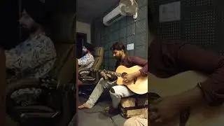 folk Punjabi song guitar recording at studio played by Sabir Mehra guitar lesson