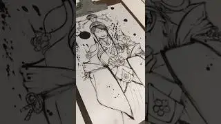 Amenominakanushi based on Sumi-&ecirc; #shorts #anime #art #culturejaponaise #yokai #drawing