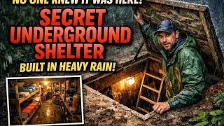No One Knew It Was Here | Secret Underground Shelter Built in Heavy Rain