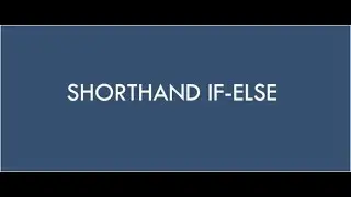 Short hand if and if else statement in python.