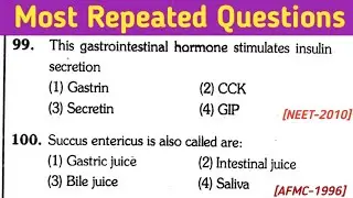 Part (4) digestion and absorption mcqs - human physiology mcqs for neet 2023- Biology Mcqs