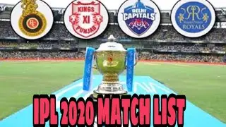IPL full squad 2020 // IPL time table and match list 2020 //