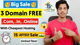 😱3 Domain Name Free (.Com, .in, .Online) With Cheapest Hosting - 🇮🇳 Independence Day Sale
