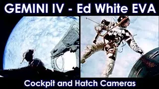 GEMINI 4 - Выход в открытый космос Эда Уайта - Двойная камера, Реальная скорость, Восстановленный звук (03.06.1965)