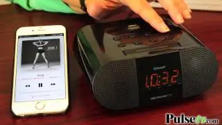 Bluetooth Alarm Clock Radio with Rapid Charging USB Port by SoundLogic