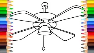 Let's draw ceiling fan - drawings for kids!