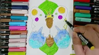 LET'S COLORING RAINBOW BUTTERFLY | PAINTING ANIMAL BUG #satisfying #fun 