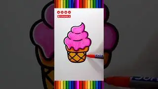 easy icecream coloring ideas #icecream #drawing #shorts