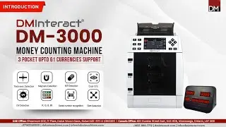 DMInteract DM-3000 | 3-Pocket Multi-Currency Money Counting & Sorting Machine for Banks & Businesses
