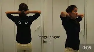 Senaman tulang belikat dengan tangan di leher