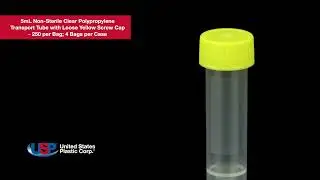 5mL Non-Sterile Clear Polypropylene Transport Tube-Loose Yellow Screw Cap| U.S. Plastic Corporation&reg;