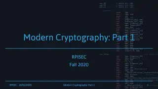 F2020 - Modern Cryptography: Part 1