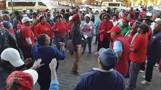 Nehawu protests outside Westend Building in theKlerksdorp CBD