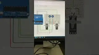 Controlling two servo motors using knop in Arduino Tinkercad #arduino #programming #tinkercad
