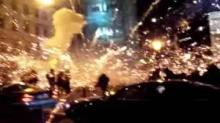 Fireworks explosion on the ground, Prague, Czech Republic. Cool.