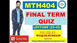 MTH404 Final Term Quiz By Taleemi Markaz