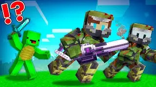 Minecraft DOOM SLAYER Speedrunners vs Hunter - Maizen JJ and Mikey