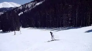 Skiing behind Lisa