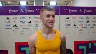 Riley McGree | FIFA World Cup Qatar 2022 | Post-Match Interview Australia v Denmark