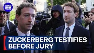 Mark Zuckerberg testifies before jury over social media harm to young users | 9 News Australia