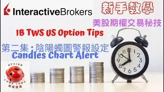 (IB交易平台設定和操作-Candle Chart Alert) IB TWS 盈透中文期權交易平台,ib美股期權,ib option期權圖表技術分析,出入市訊號,Price Action,多時空圖