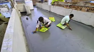 ips waterproofing procedure || Slab Concrete Finishing || how to waterproof terrace