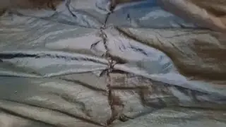 sewing a ripped, #hammock ,to make it an #underblanket,