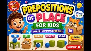 Prepositions of place for kids | English Grammar For Kids #prepositions #Englishforkids #english