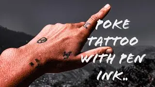 tattoing myself || At Home || Poke tattoos with pen ink...PLEASE DO SUBSCRIBE MY CHANNL 🙏