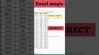 INDIRECT formula in Excel #excel #exceltips #exceltricks #advancedexcelformulas #ytshort