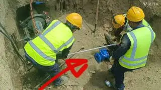 Canal floating pipeline construction process #excavator #construction #trendingnow #viral 