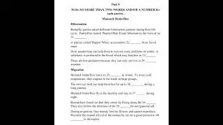 Real exam listening test | Section 4 | Monarch Butterflies or Butterfly hibernation and migration