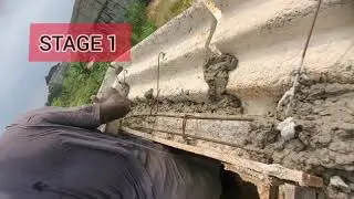 THE 3 STAGES OF POURING  CONCRETE  ON A PRECAST PARAPET OR  CONCRETE FACIAL BOARD