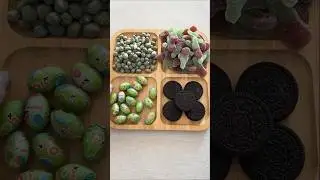 Filling Platter with Green Sweets ASMR #stpatricksday #sweet #snacks #shorts #candy #asmr #viral