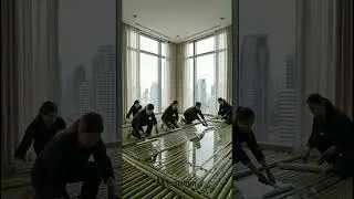 Bamboo epoxy floor style.