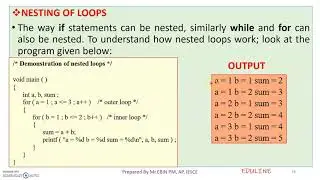 MODULE 2 - TOPIC 23 - NESTING OF LOOP