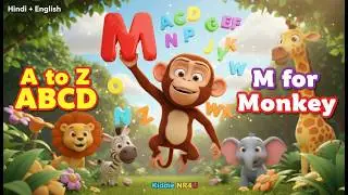 A for Apple, ABCD... Z for Zebra | Learn ABCD for Kids in Hindi & English | 3D Animals | Kiddie NR4U