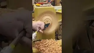 Turning the inside of a cherry bowl... #woodturning #powermatic