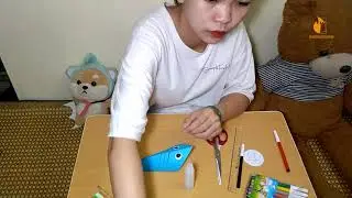 #11 DIY craft Fish 🐬   THESTICKYSTUFF Origami Day001